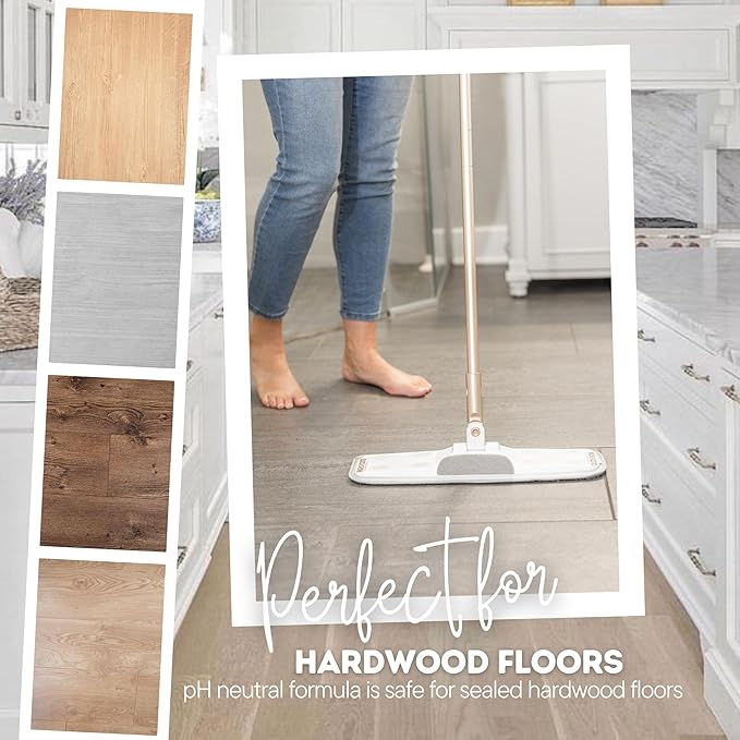 Quick Shine Hardwood Floor Luster-Polish 27oz-6pk | Plant-Derived w/Carnauba | Safer Choice, No PFAS, pH Neutral | Ready to Use Formula w/Anti-Slip Technology | Simply Squirt & Spread | Made in USA