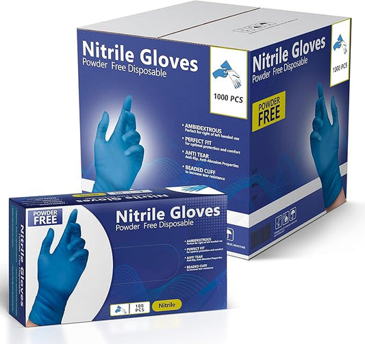 Nitrile Gloves, Disposable Gloves, Comfortable, Powder Free, Latex Free | 100-1000 Gloves