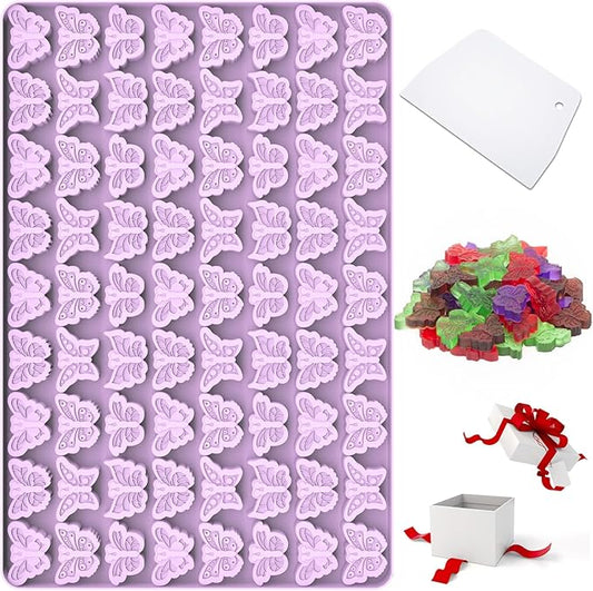Butterfly Mold, 72 Cavities Mini Butterflies Silicone Molds for Chocolate Candy Gummy, Food Grade Small Silicone Butterfly Molds for Homemade Cake Decorations/Snack Biscuits