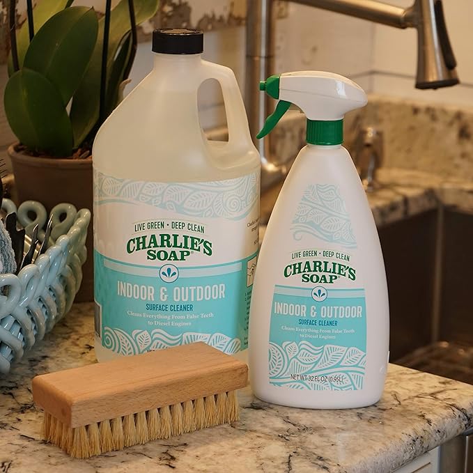 Charlie's Soap Indoor & Outdoor Surface Cleaner (5 Gallon Bucket) Natural Outdoor Cleaning Spray – Safe for Indoor Use – Non-Toxic and Biodegradable