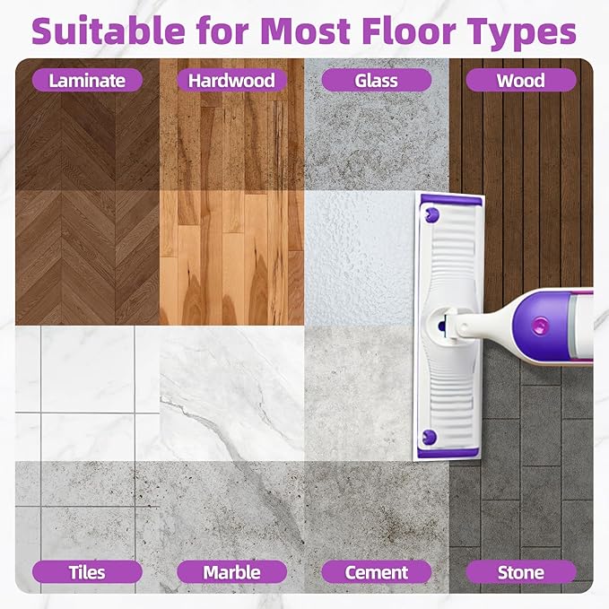 50 Count Microfiber Mop Pads Compatible with Swiffer Powermop, Disposable or Reusable Replacement Pads for Wet & Dry Use, PowerMop Refills for Multi-Surface Floor Cleaning