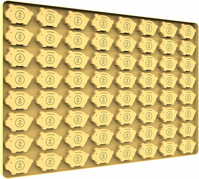 Adorable Piggy Bank Silicone Molds for Homemade Chocolates, Gummies, Candies with Scraper