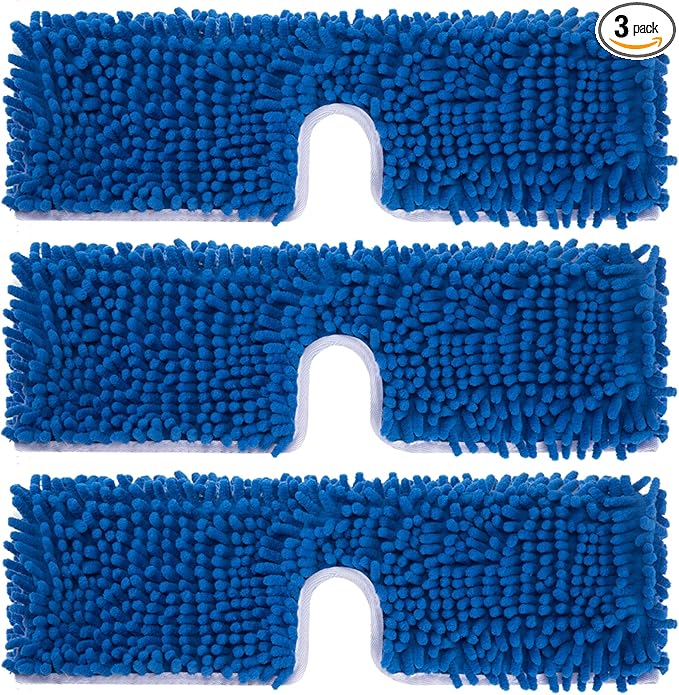 3 Pack Mop Heads Replacement Compatible for Oceda Dual-Action Flip System, Dry and Wet Used, Chenille Double Sided Mop Refills Head for Most Hardwood Floors