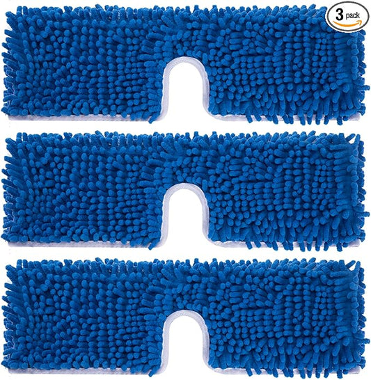 3 Pack Mop Heads Replacement Compatible for Oceda Dual-Action Flip System, Dry and Wet Used, Chenille Double Sided Mop Refills Head for Most Hardwood Floors