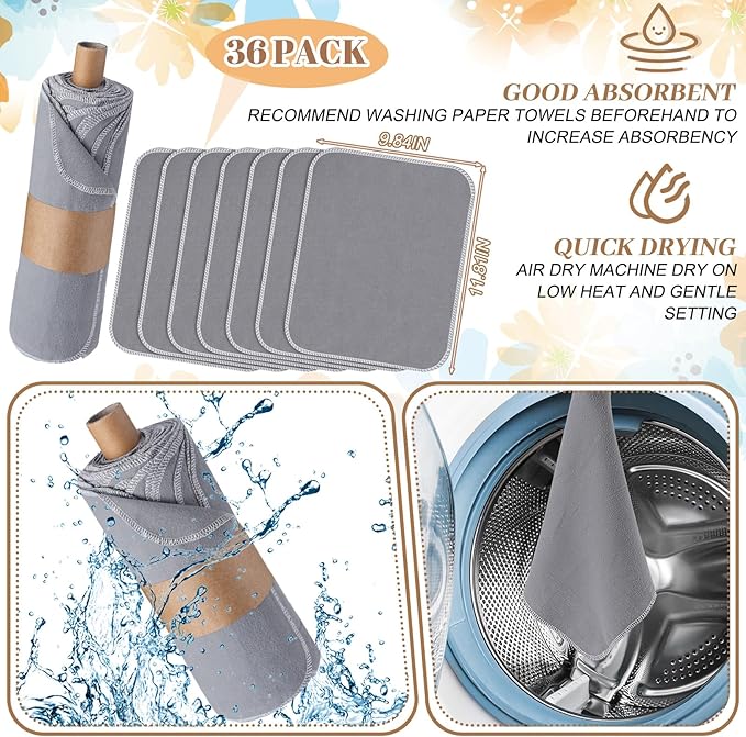 36 Pack Reusable Cleaning Cloths Washable Cotton Kitchen Towels for Home