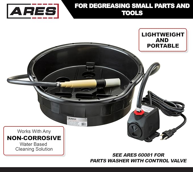ARES 70922 - Portable Parts Washer - Easily Fits 5 Gallon Buckets - Degrease Small Parts and Tools