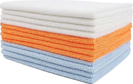 Tricol Clean Certified Recycled Microfiber Cleaning Cloths, Made from Plastic Bottles (16 x 16 in Cloths) Pack of 12