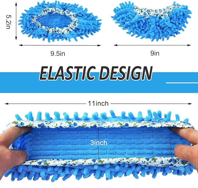 Mop Slippers Shoes Cover Duster - Microfiber Mopping Slippers for Floor Cleaning,Floor Cleaning Tools, Washable Reusable Mop Shoes Microfiber Foot Socks (2 Pairs)