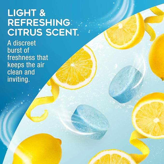 Odor Eliminating Toilet Tablets, Bathroom Deodorizer with Citrus Essential Oils, Individually-Wrapped Toilet Deodorizer, Single-Use Bathroom Odor Eliminator, 30 Tablets