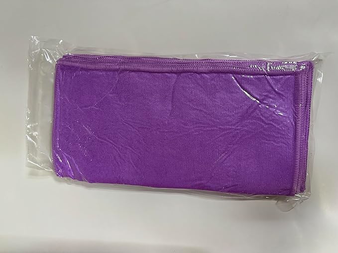 Purple Microfiber Cleaning Cloth, Ultra Soft Absorbent Microfiber Cleaning Rags for Housekeeping Cleaning Supplies, Lint Free Reusable Cleaning Cloths for House Washable, Pack of 12