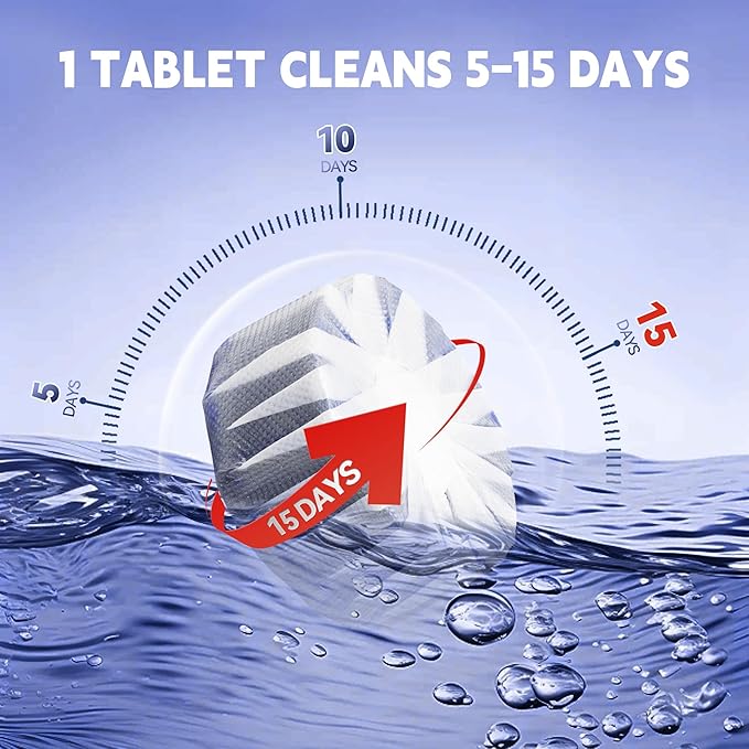 Toilet Bowl Cleaner Tablets, Automatic Toilet Bowl Cleaners, Long-Lasting Toilet Tabs Drop in Tank for Deodorizing & Descaling, Purple, 40 Packs