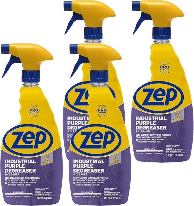 Zep Industrial Purple Cleaner and Degreaser Concentrate - 32 Ounce (Case of 4) R42310 - Easy to Rinse Formula