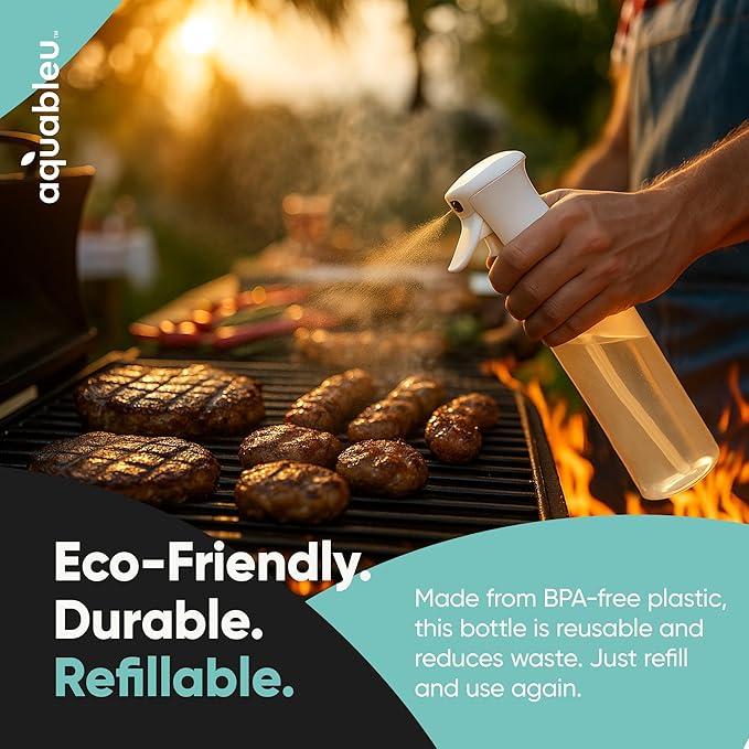 Aquableu Spray Bottle for Hair – 10-Pack Continuous Mist Spray Bottle for Hair Care, Styling, Cleaning, Plants, Pets & Essential Oils (Clear, 10oz)