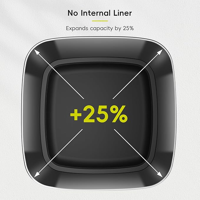 EKO EcoSmart 80L / 21.1 Gallon Motion Sensor Trash Can – Tall, Large Touchless Automatic Kitchen Garbage Bin with Soft-Close Lid for Home or Office, Brushed Stainless Steel, Matte Black