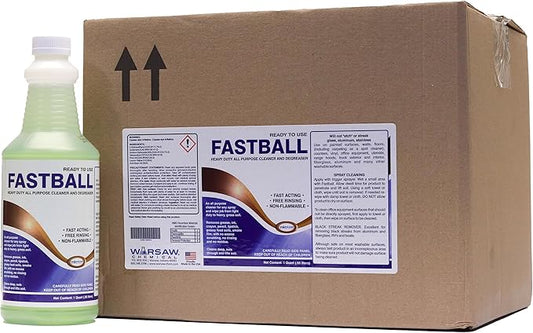 Warsaw Fastball Heavy Duty All Purpose Cleaner and Degreaser - 1 Quart - 12 Per Case - Industrial Cleaning Agent (12)