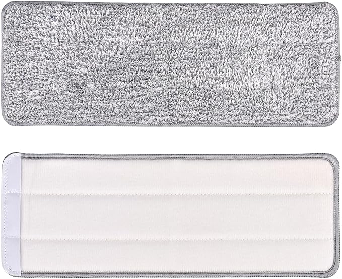 Microfiber Mop Pads Flat Replacement Heads for Wet/Dry Mops Washable Reusable Refills Compatible with Floor Care System Floor Cleaning and Scrubbing (6 Pack 13" x 4.9")