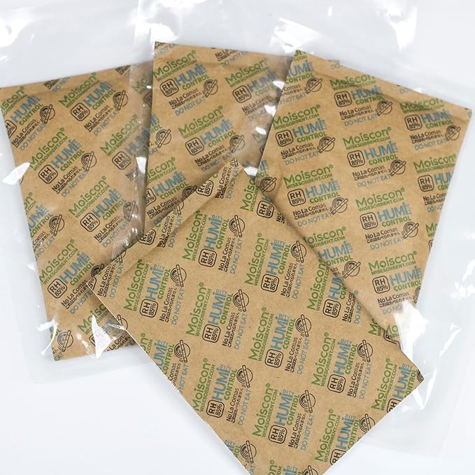 85% Two-Way Humidity Control Packs, 60 Gram 5 Pack for Storing 1 lb, Size 60 Seasoning Packets Moisture Control Packets Individually Wrapped, Humidifier Packs for Season Wood Humidifier Boxes