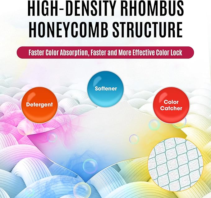 Color Catcher Fabric Softener Laundry Detergent Sheets 20 Loads Fresh Scent, Plant based, No Plastic Jugs Travel Friendly, Ultra Concentrated Mix Colored with Whites Detergent Softener & Color Catcher