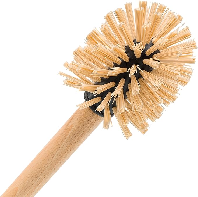 REDECKER Oiled Beechwood Toilet Brush with Replaceable Head, Made in Germany - Toilet Brush Natural Fibers Replaceable Head - Wood Handle Toilet Cleaning Brush - Wooden Toilet Brush