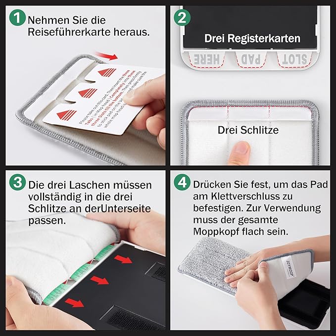 JOYMOOP Flat Mop Pad, Microfiber Mop Pad, Squeeze Mop Pads Replacement, 13" Refill 1 Pack - Grey