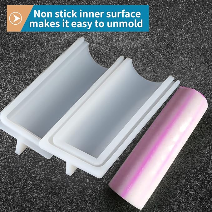 Tube Soap Mold with Clips, 1000ml Silicone Column Mould, Embed Soap Making Supplies for DIY Soap, Handmade Candle