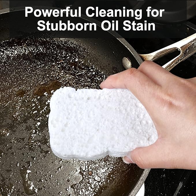 6pcs Premium Heavy-Duty Household Cleaning Sponges Scratch-Free, Multi-Purpose Dish Scrub Sponges Reusable for Home Kitchen Cookware Bathroom, Safe Healthy Scrubbing Sponges Durable