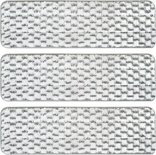 3 Pack Microfiber Cleaning Pads for Bona Mop for White Gray 18 inches, Reusable Microfiber Mop Pads for 18 Inch Mop, Hardwood Floor Replacement Cleaning Mop Pads, Machine Washes