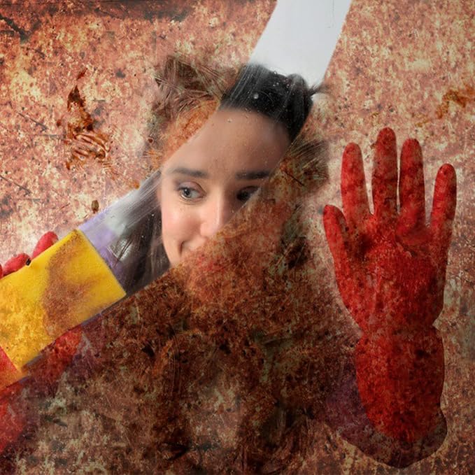 3 Pairs Rubber Cleaning Gloves Latex Free Dishwashing Gloves - 13" Reusable Nitrile Gloves Small, Green+Pink+Red