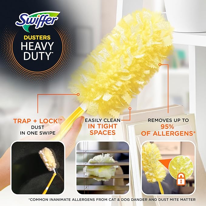 Swiffer Dusters Heavy Duty Multi-Surface Duster Refills for Cleaning, Unscented, 11 Count (Pack of 3)