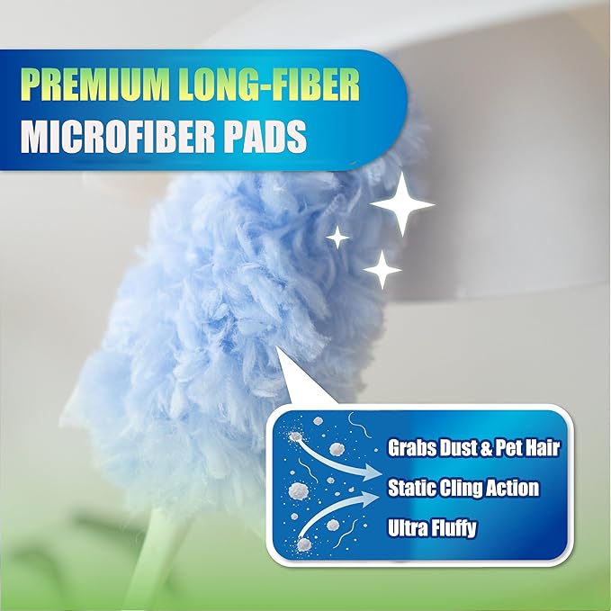 40 Count Disposable Microfiber Duster Refills for Swiffer- 360 Degree Heavy Duty Dry Duster Refills (Handle Not Included)