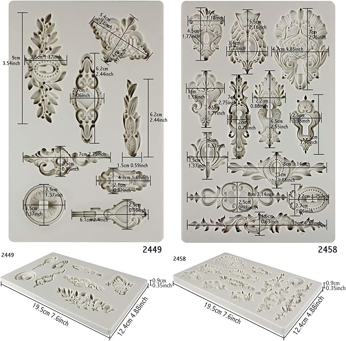 Vintage Inspired Key and Keyhole Silicone Molds 2-count