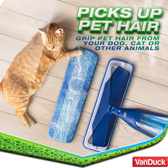 VanDuck Microfiber Cleaning Pads Compatible with Bona Mop (6 Pack) - Microfiber Mop Pads for Hardwood Floor for 18 Inch