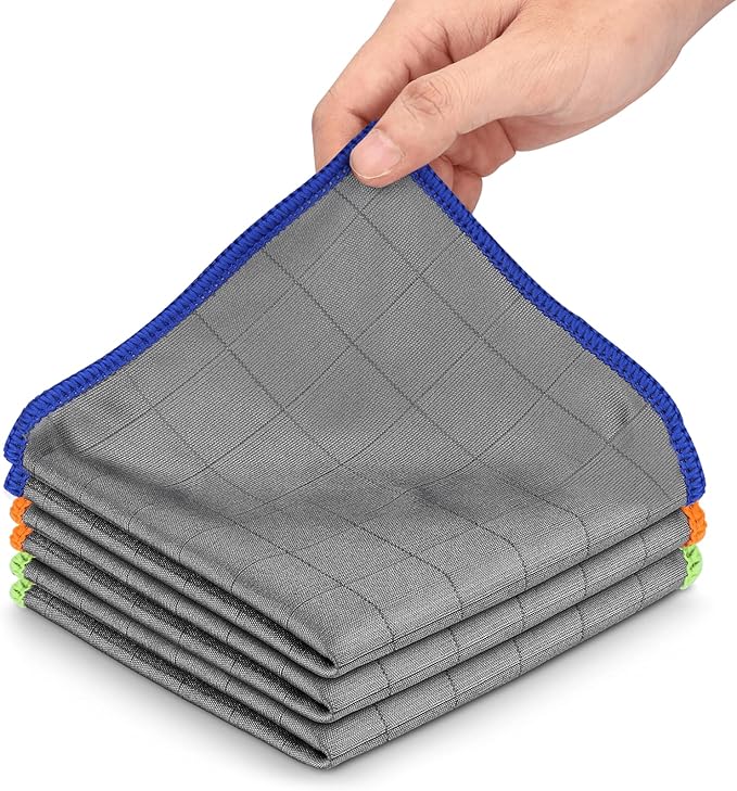 XANGNIER Microfiber Glass Cleaning Cloths,3 Pack Streak Free Miracle Cleaning Cloth,Reusable Lint Free Cleaner Towels for Kitchen,Windows,Mirror,Glasses,Car Windshields,Stainless Steel,11.8"×11.8"
