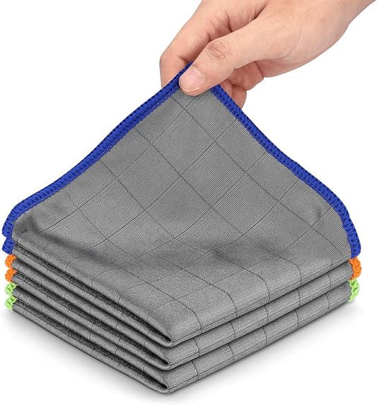 XANGNIER Microfiber Glass Cleaning Cloths,3 Pack Streak Free Miracle Cleaning Cloth,Reusable Lint Free Cleaner Towels for Kitchen,Windows,Mirror,Glasses,Car Windshields,Stainless Steel,11.8"×11.8"
