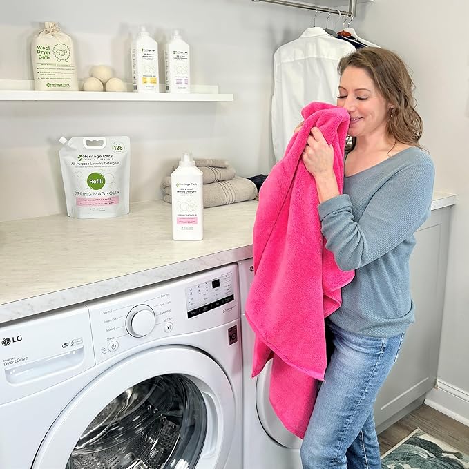 Heritage Park Luxury Laundry Detergent | Dermatologist Tested Plant based Natural & Enzyme Laundry Detergent | Sensitive Skin Friendly - Spring Magnolia (32 fl oz)