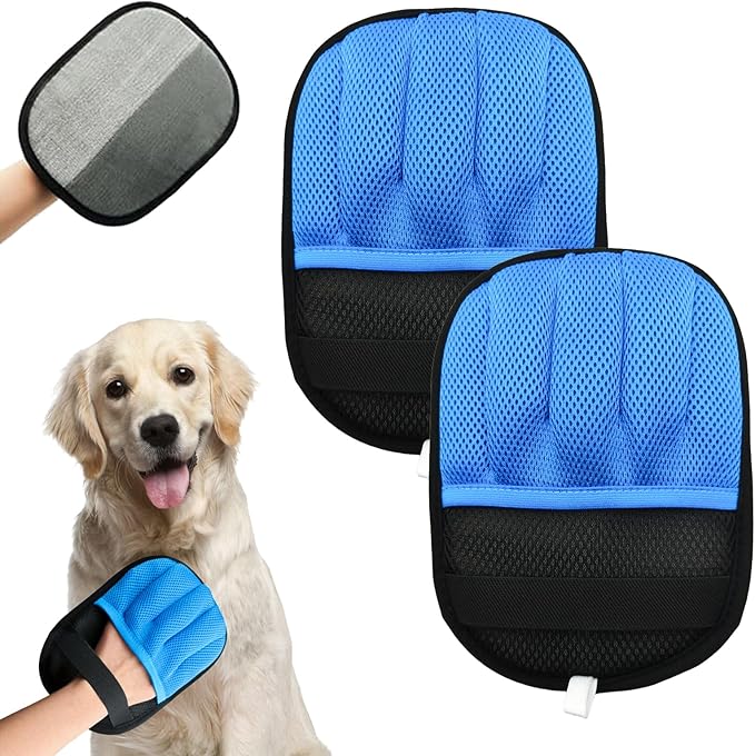 2pcs Anti-Static Pet Hair Remover Gloves – 2025 Upgraded, Washable & Reusable for Furniture, Clothes, Sofa, Carpet, Car Seats