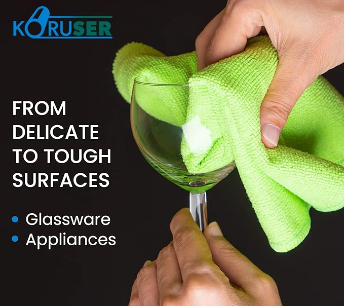 Microfiber Cleaning Cloths - Pack of 12 (16'' x 16'') - Reusable and Washable - All Purpose Towels for Multi Purpose Indoor/Outdoor Cleaning/Dusting/Polishing on Kitchen/Bathroom/Auto Surfaces