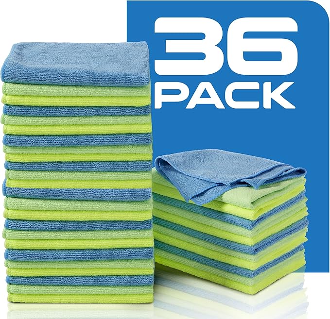 Zwipes Microfiber Towel Cleaning Cloths, 36 Pack, Assorted, (737)