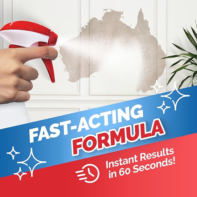 Stain Remover - 8 REFILL Pack + 24oz Spray Bottle - Just Add Water - Indoor/Outdoor Ceiling, Wall, Bathroom, Roof, PVC Fence, Patio Furniture & More