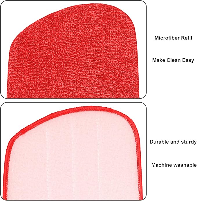 3 Pack Microfiber Mop Pads for OXO Good Grips Spray, Reusable & Washable, Mop Not Included, Red