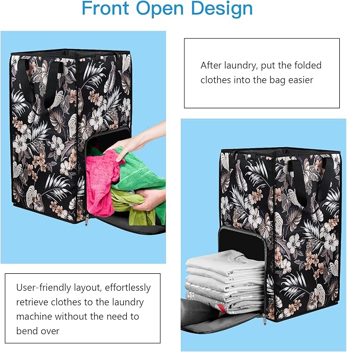 Bukere Laundry Backpack Bag for College Students Dorm Room Essentials, Extra Large Laundry Basket Hamper, Portable Freestanding Laundry Bag with Adjustable Shoulder Straps for Women Man Cruise