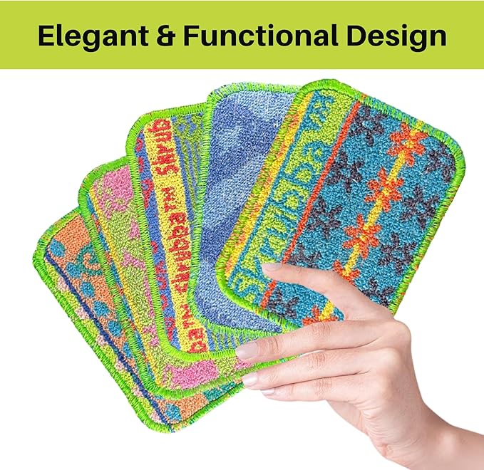 Wet-it! Skrubba 3-Pack Reusable Dish Scrubbers – Non-Scratch Scouring Pads for Kitchen & Household – Eco-Friendly, Dishwasher Safe Scrub Sponges for Dishes, Pots & Pans (Vogue)