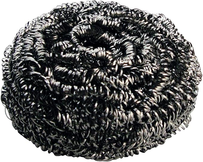 New Star Foodservice 54460 Extra Large (50 Grams) Stainless Steel Sponges Scrubbers, Set of 12
