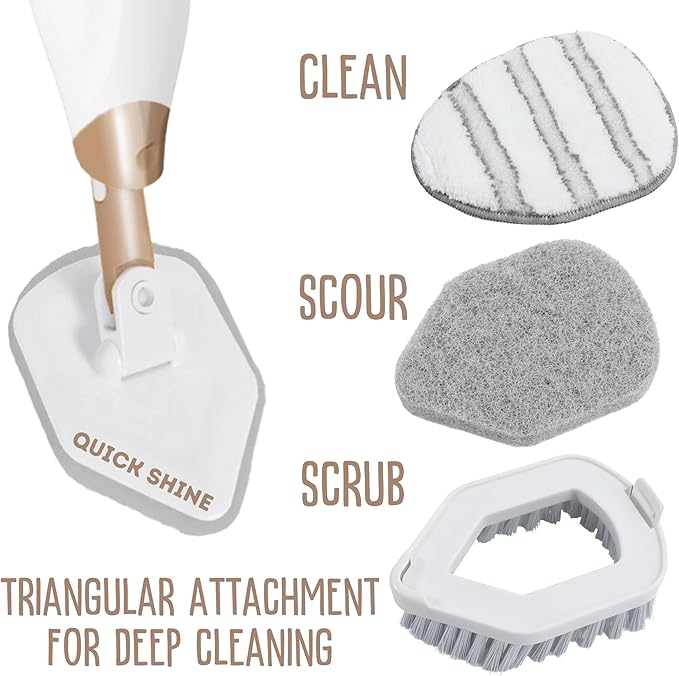 Quick Shine Ultimate Gold Spray Mop Kit | All-in-One 10 Piece Kit w/ Interchangeable Attachments | No Batteries Needed | Pro Cleaning System for All Floor Types | 2-in-1 Mop