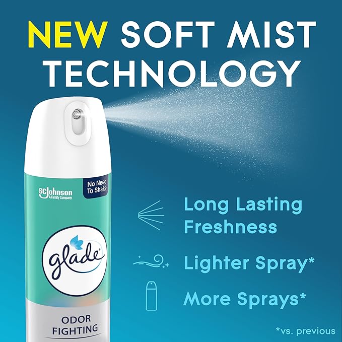 Glade Air Freshener Room Spray, Sky & Sea Salt Scent, Odor Fighting to Deliver Long Lasting Freshness, 8 Oz, 6 Count