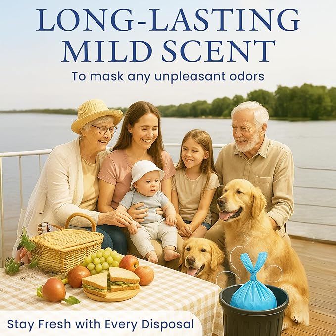 Heaven Scent Hygiene Bags 1.5MIL ULTRA-THICK Discreet Waste Disposal | MADE IN THE USA | Mild Baby Powder Scented Trash Bags for Adult Briefs & Feminine Products - Small, 50 Bags