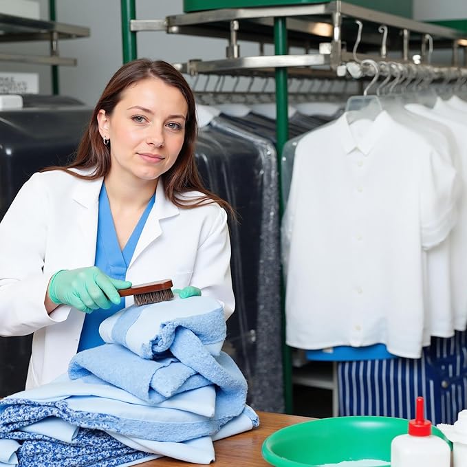 Horsehair Laundry Stain Brushes Set 2pcs by TAKAVU, Natural Soft Bristle for Scrubbing Out Tough Stains on Delicate Fabrics Knits Cotton Leather Washable Fabrics