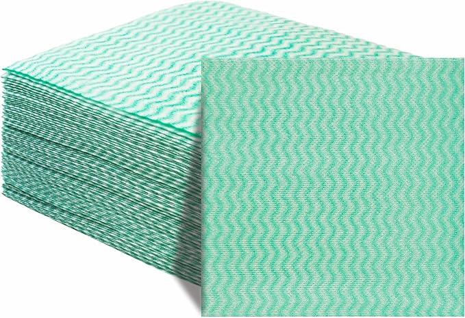 JEBBLAS Handi Wipes Reusable Cloths Dry Cleaning Cloths Dish Towel Kitchen Towel Handy Cleaning Wipes,Pack of 50, Green
