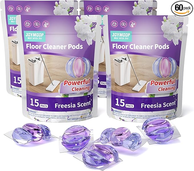 JOYMOOP Floor Cleaner for Mopping, 60 PCS Mopping Solution, Hardwood Floor Cleaner, Works Perfectly with Mop Bucket