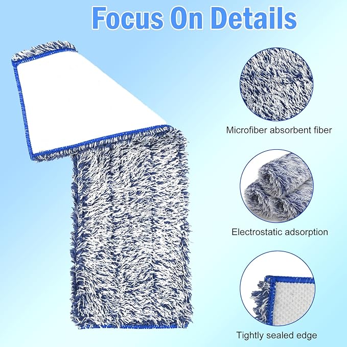 4 Pack Microfiber Dusting Pad for Bona Mops, Reusable Dust Pads for Multi-Surface Floors - Attracts and Removes Dust, Pet Hair and Dirt, Mop Pads Refill for Hard Surface Floors